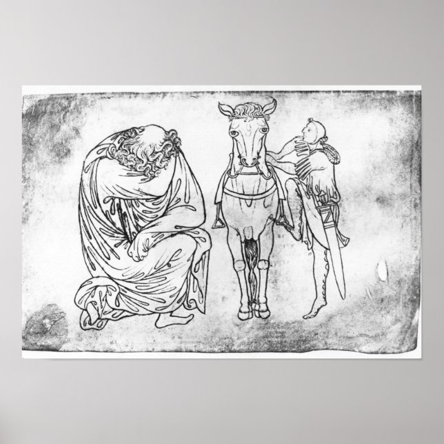 Han satt, Knight monterade sin häst Poster (Framsidan)