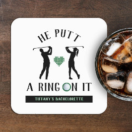 Han satte en ring på den där golfens möhippa underlägg papper kvadrat