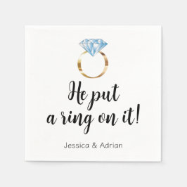 Han satte Ring på Diamond Ring Förlovningsfest Pappersservett