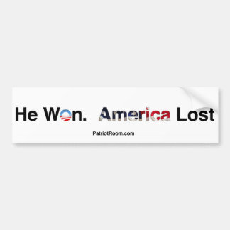 Han segrade. Amerika borttappad bildekal