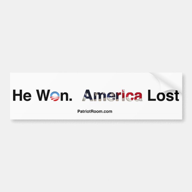 Han segrade. Amerika borttappad bildekal (Framsidan)