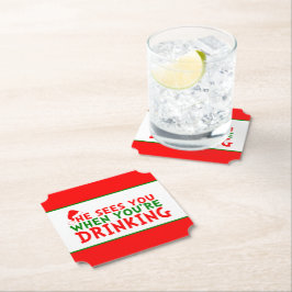 Han ser dig när du dricker jul underlägg papper