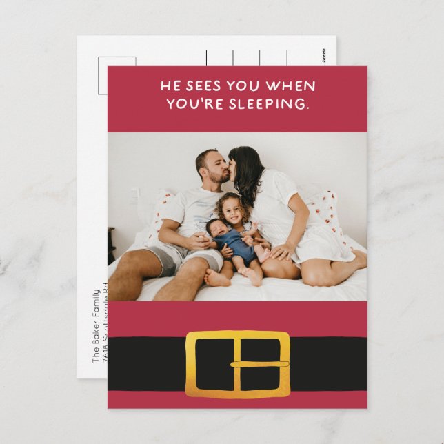 Han ser dig när du ger foto helg vykort (Fram/baksida)