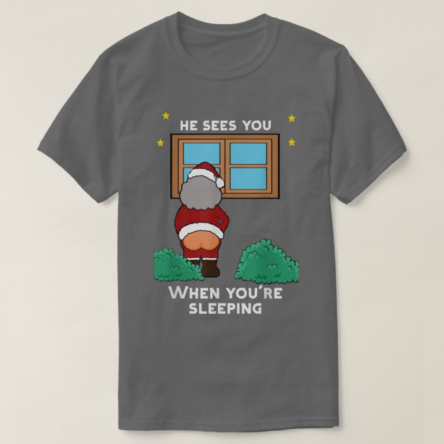 Han ser dig när du ger oss god jul. t shirt (Design framsida)