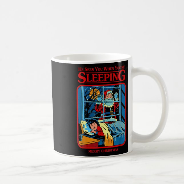 Han ser dig när du sover God Jul  Kaffemugg (Höger)