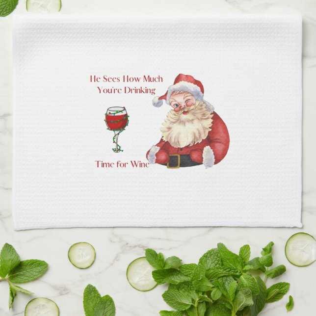 Han ser hur mycket du dricker kökshandduk (Vikta)