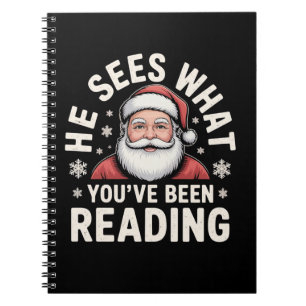 Han ser vad du har läst Santa Boknörd Anteckningsbok
