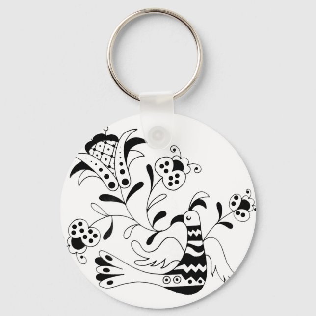 Han Sjungor en blomma Nyckelring (Framsida)