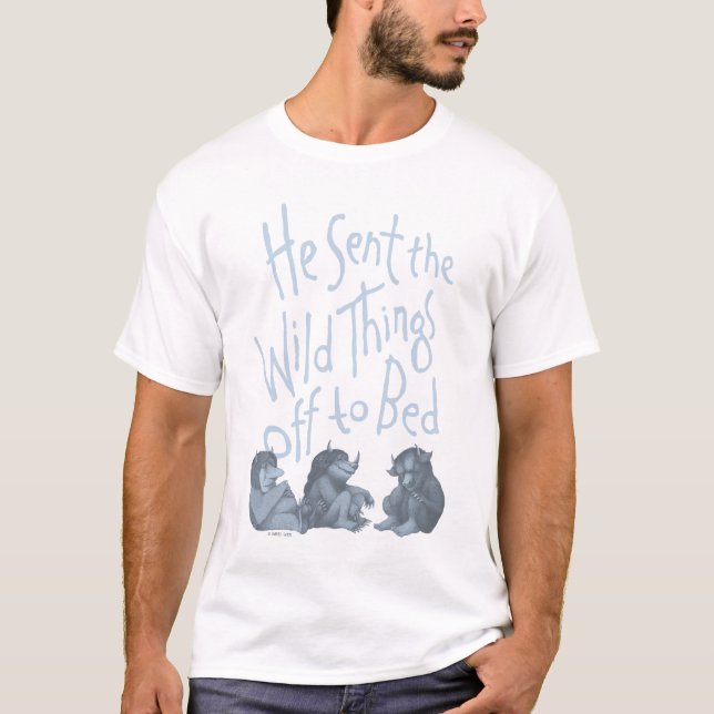 Han skickade de vilda djuren till sängs - Blå T Shirt (Framsida)