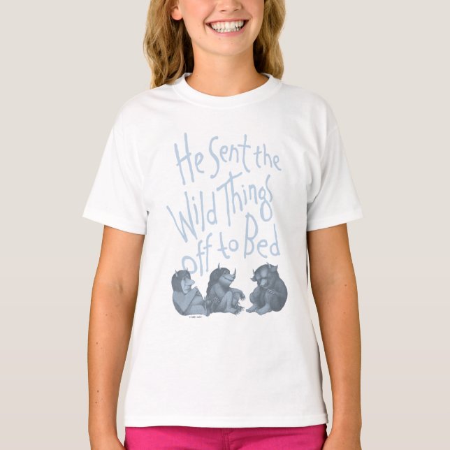 Han skickade de vilda djuren till sängs - Blå T Shirt (Framsida)
