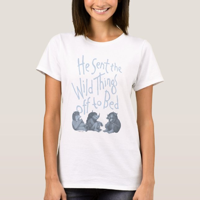 Han skickade de vilda djuren till sängs - Blå T Shirt (Framsida)