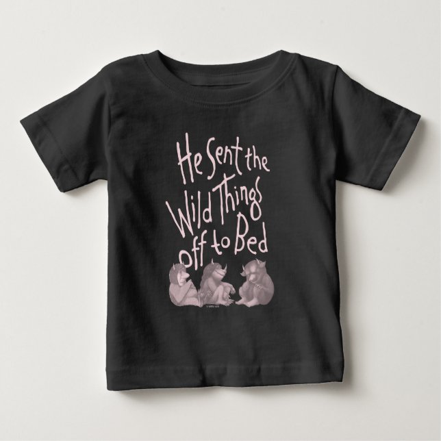 Han skickade de vilda djuren till sängs - Rosa T Shirt (Framsida)