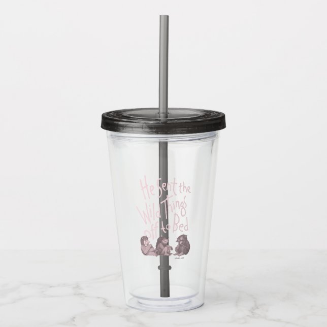 Han skickade de vilda varelserna till sängs - Rosa Take Away Mugg (Framsida)