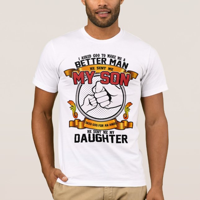 Han skickade mig min son/dotter och Angel T-Shirt (Framsida)