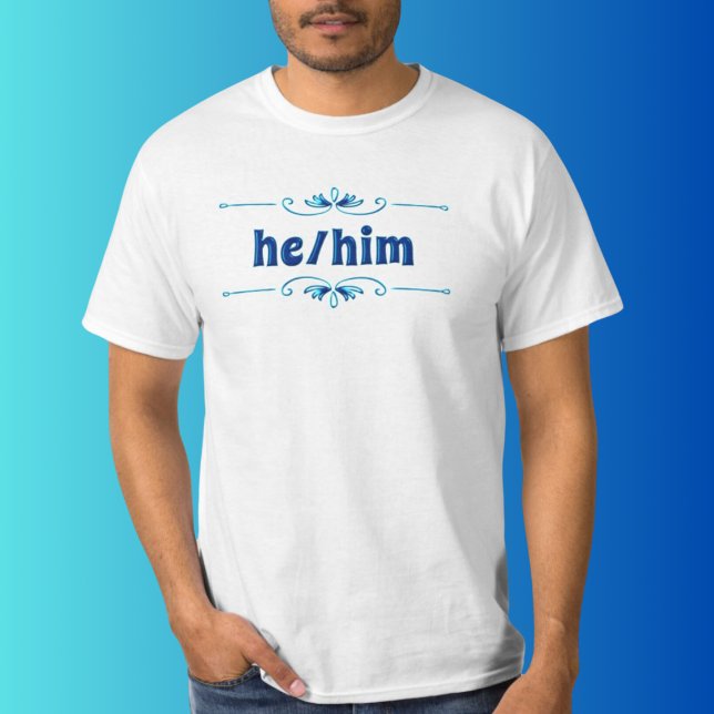 Han skuggor av Blue Filigree T-Shirt (Skapare uppladdad)