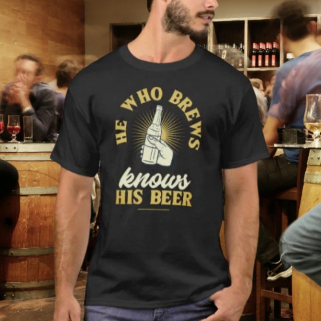 Han som knäcker vet sitt öl t shirt (Skapare uppladdad)