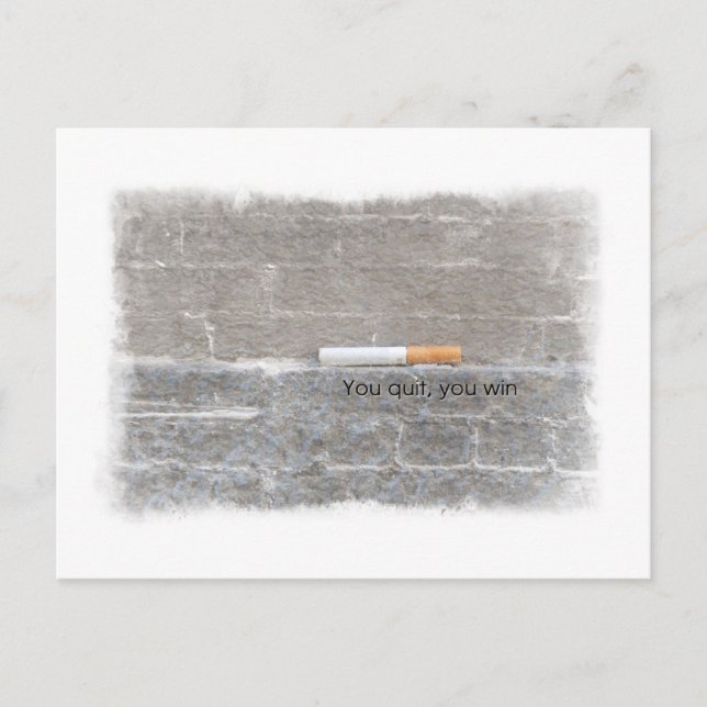 Han som lämnar vinet mot rökning förra cigarretten vykort (Framsida)