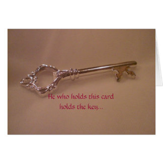 Han, som rymmer detta kort, rymmer det nyckel-… hälsningskort