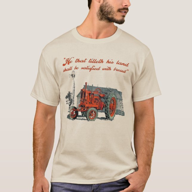 Han som tillfogar sin traktorgrafik t shirt (Framsida)