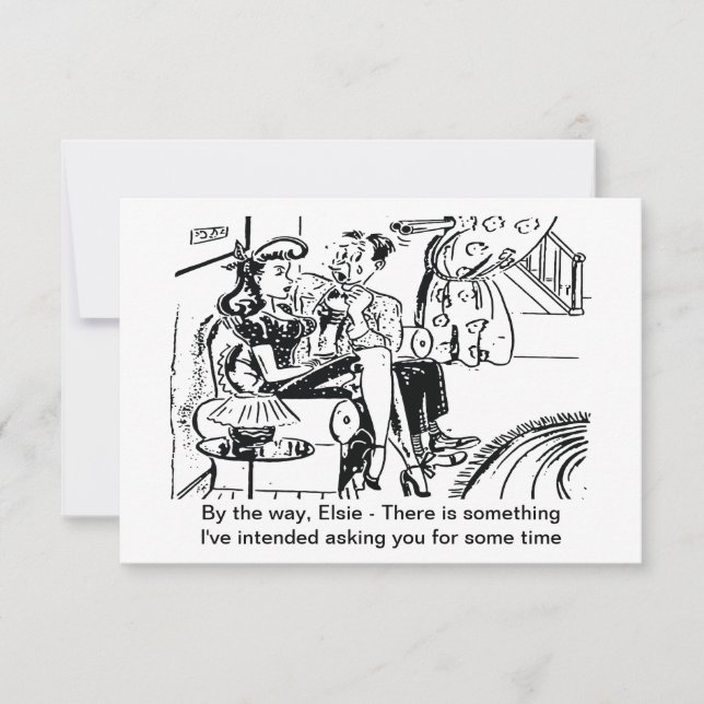 Han stoppade frågan, lustig spara datumet (Framsida)