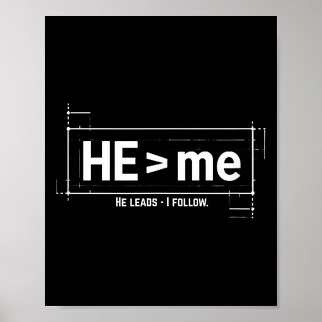 Han större än - han leder följ - kristen poster (Framsidan)