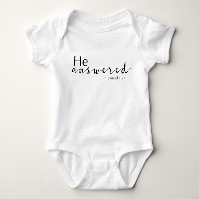 Han svarade 1 Samuel 1:27 Unisex Baby-kostym T Shirt (Framsida)
