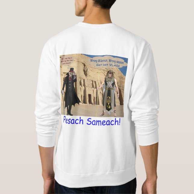Han svettas. Lycklig Pesach. loris/apa Lång Ärmad Tröja (Baksida)