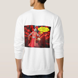 Han svettas. Nya året för kinesiska lycklig: panda Lång Ärmad Tröja