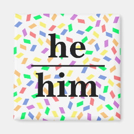 Han tar med sig regnbågssprinkler. magnet