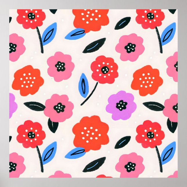 Han tecknar blommönster poster (Framsidan)