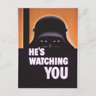 Han tittar på din propaganda vykort