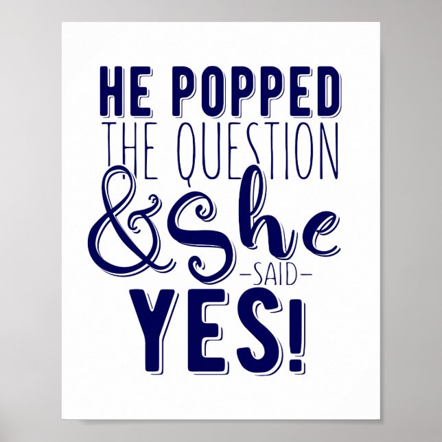 Han tog upp frågan hon sa ja! poster (Framsidan)