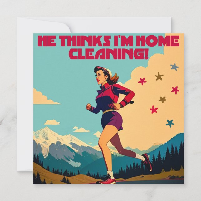 Han tror att jag Städning Sassy Springer hemma (Framsida)