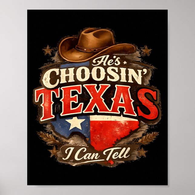 Han väljer Texas det kan jag se Han väljer Texas Poster (Framsidan)