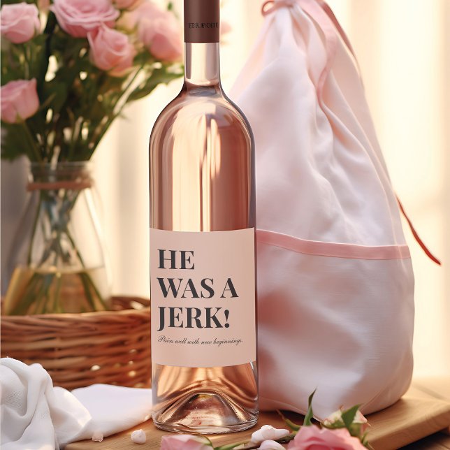"Han var idiot!" Divorce Party Vinflaska Etikett (Skapare uppladdad)