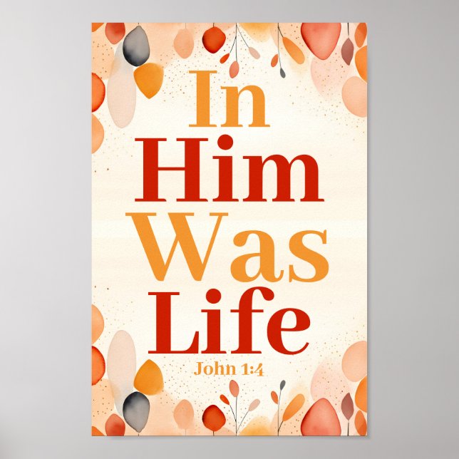 Han var livstid Boho Christian Wall Art Print Poster (Framsidan)