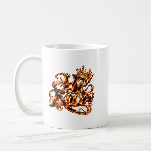 Han vet Konfidens Kaffe Mugg (Vänster)
