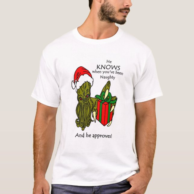 Han vet när du har varit den stygga T-tröja Tröja (Framsida)