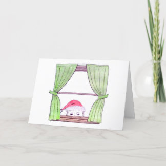 Han vet.. Tomt julkort Tack Kort