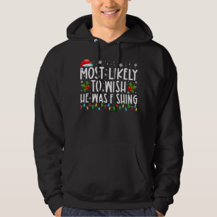 Han ville helst fiska i en fin jul hoodie
