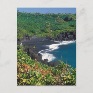 Hana Black Sand Beach Maui Hawaii Vykort