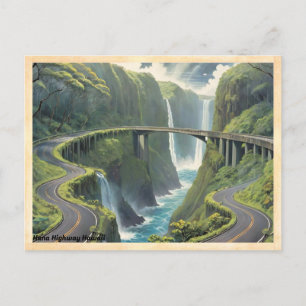 Hana Highway Hawaii Vintage resor Vykort