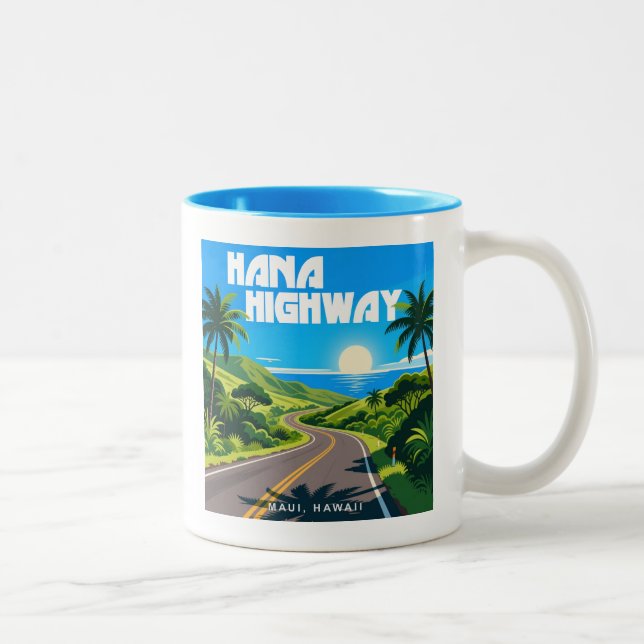 Hana Highway Maui Hawaii Ligcape Två-Tonad Mugg (Höger)