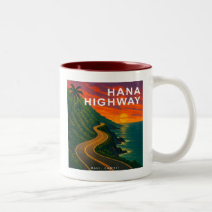 Hana Highway Maui Hawaii Sunset Två-Tonad Mugg