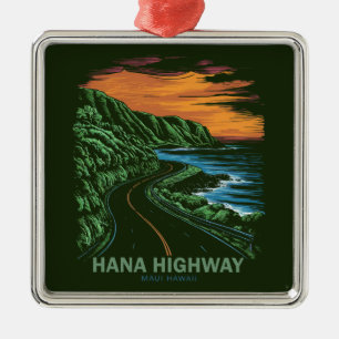 Hana Highway Maui Hawaii Vista Julgransprydnad Metall