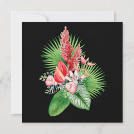 Hana Hou! (Svart) Hawaiisk Flower Arrangemang Inbjudningar