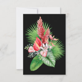 Hana Hou! (Svart) Hawaiisk Flower Arrangemang Tack Kort