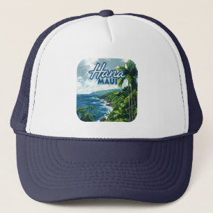 Hana Maui Hawaii Road till Hana Beach Kusten Retro Keps