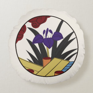 Hanafuda "Ayame-ni-yatsuhashi" Rund Kudde
