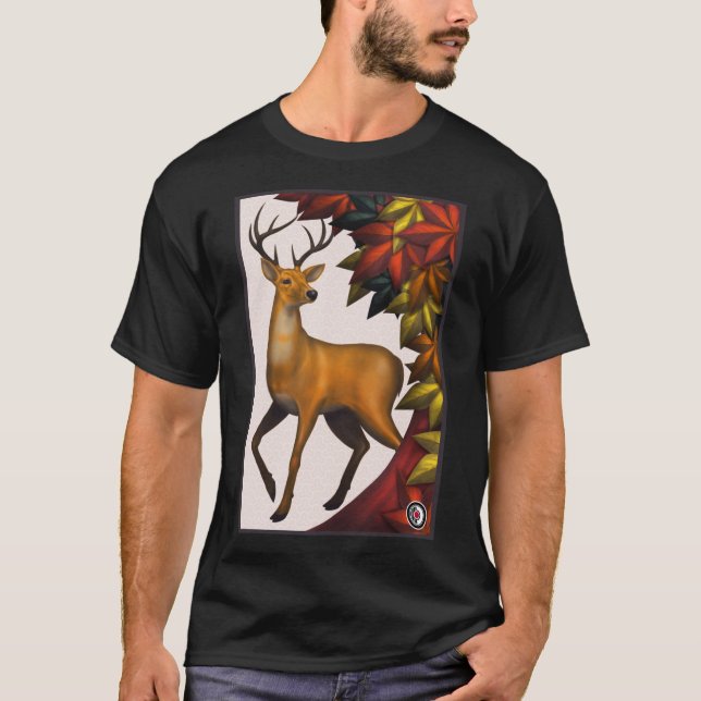 Hanafuda Deer Maple Classic T-Shirt (Framsida)